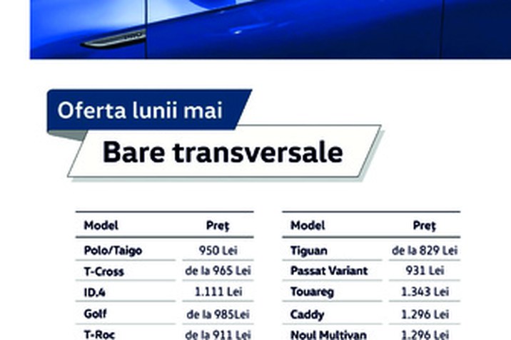 Oferta lunii mai Bare transversale