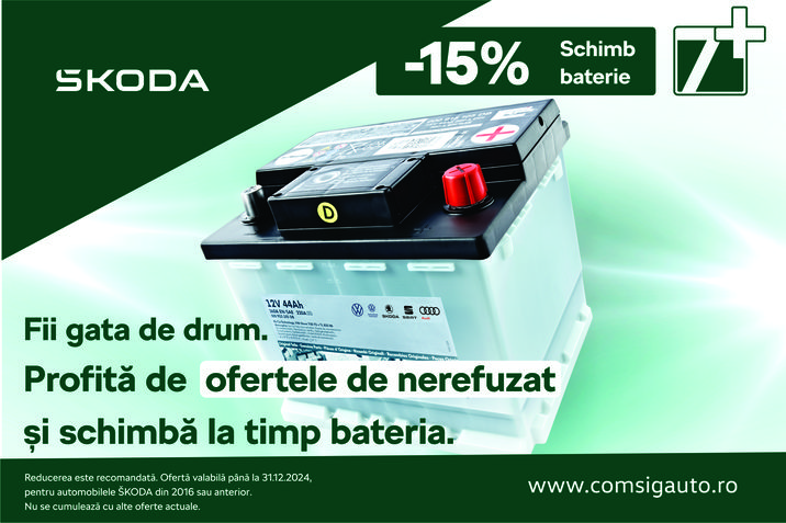 Profită de reducerea de 15% și schimbă la timp bateria.